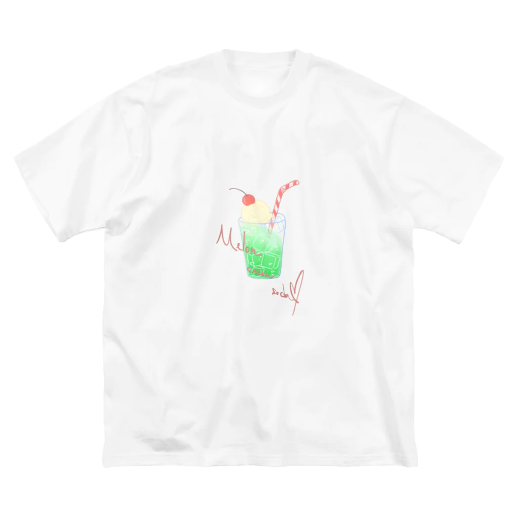 猫ちゃんずHOUSEのみんな大好き★メロンクリームソーダ🍈 ビッグシルエットTシャツ