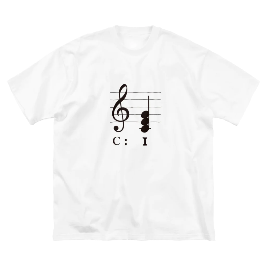 音楽レッスン・音楽モチーフ・音楽教室のドミソの和音 ビッグシルエットTシャツ
