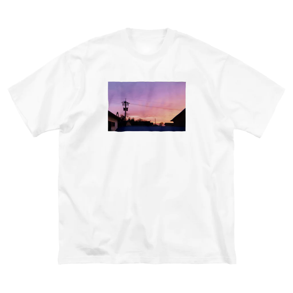 _watermelonのピンクの空 ビッグシルエットTシャツ