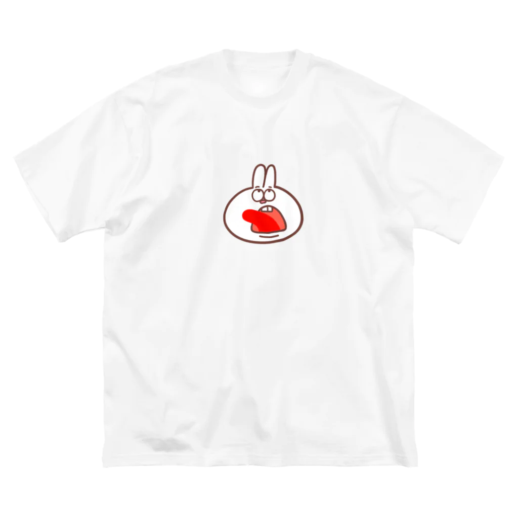 ぷこぷこぺんぺんのびっくりウサギ ビッグシルエットTシャツ