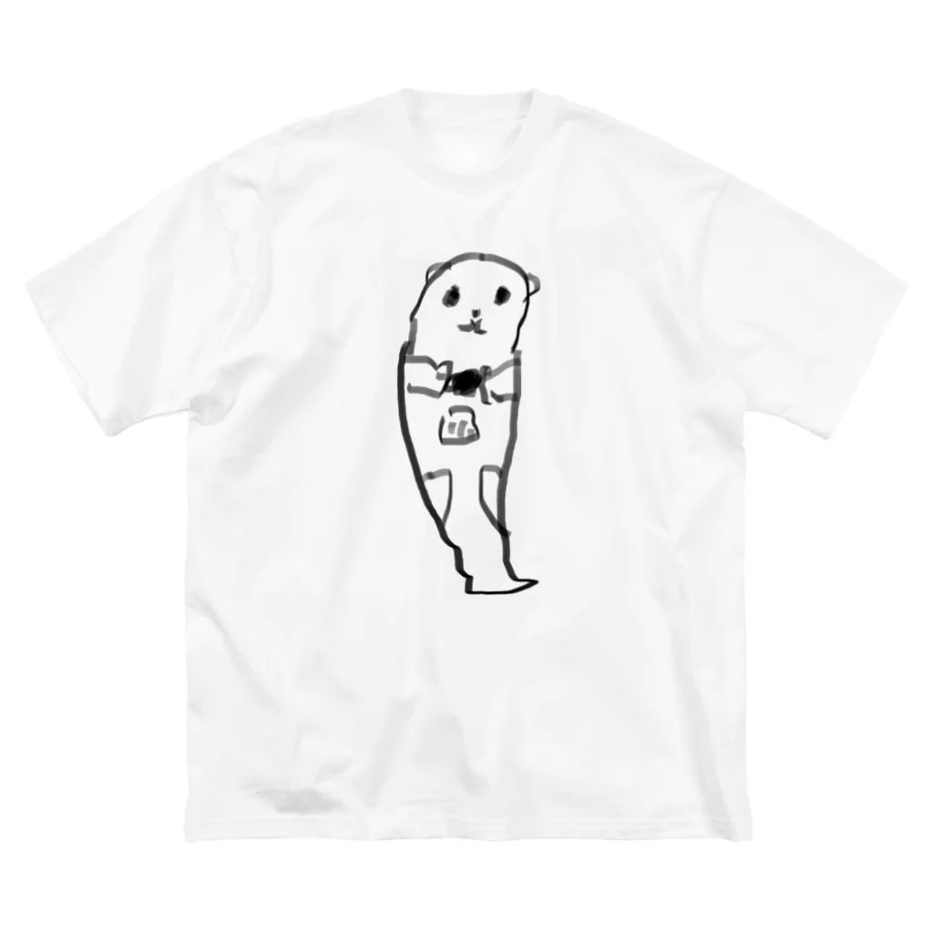 見ないで書く絵の餌を食べるラッコ Big T-Shirt