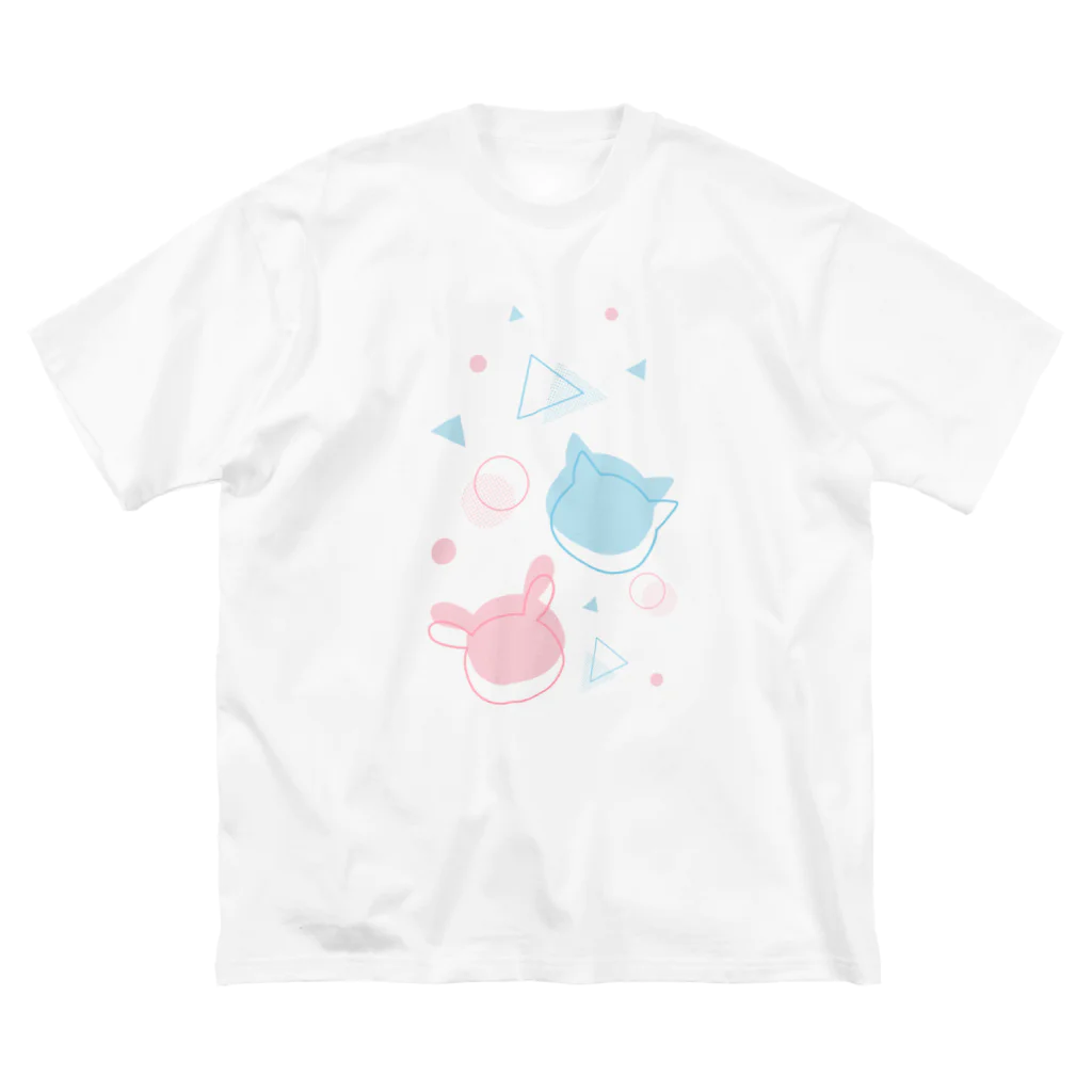 うみでこch【公式】のうさねこまるさんかく ビッグシルエットTシャツ