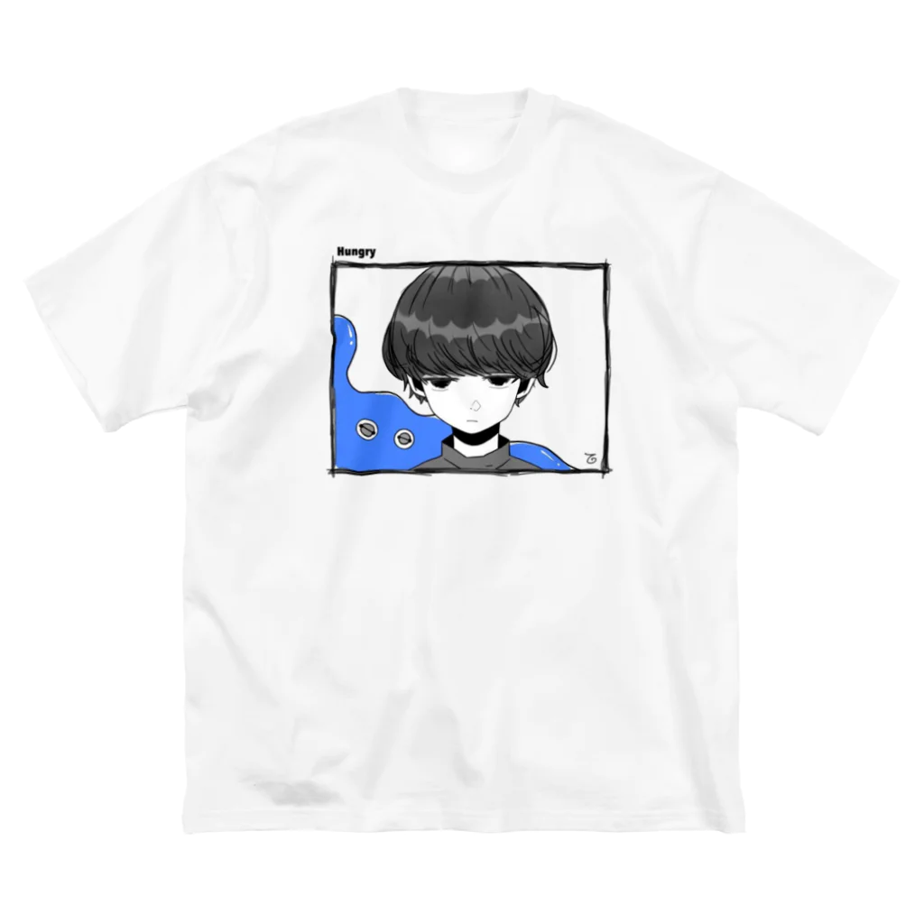 Hungryのたろう tシャツ ブルー Big T-Shirt