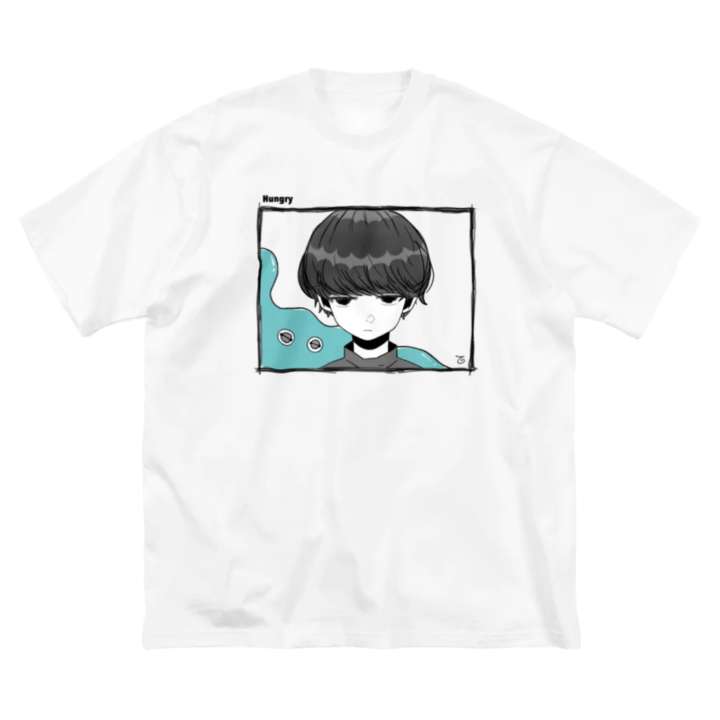 Hungryのたろう tシャツ ホワイト Big T-Shirt