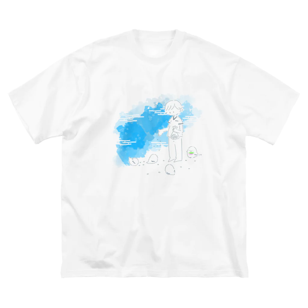 はっとー🌱のぼくと鳩 ビッグシルエットTシャツ