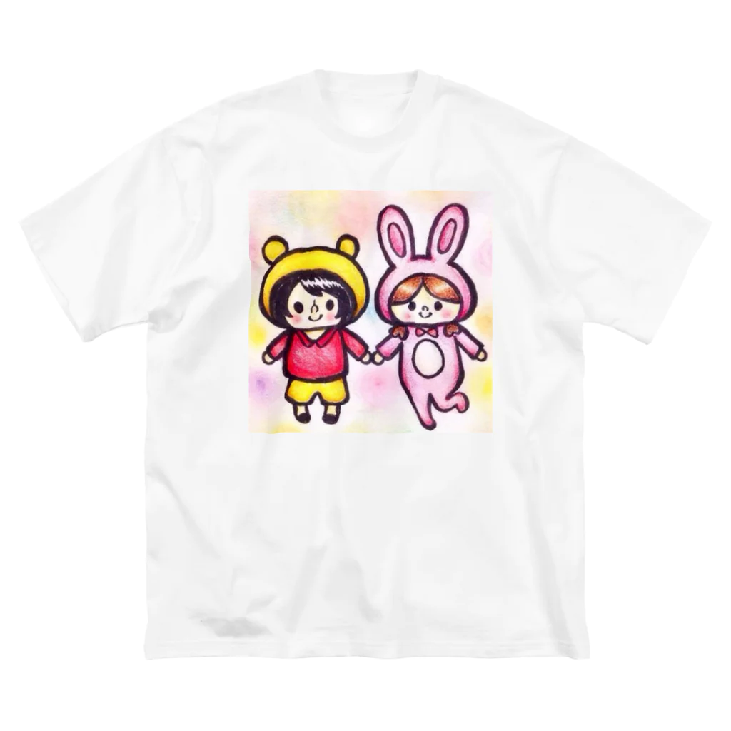 なっちゃみんのプーさんとうさぎ ビッグシルエットTシャツ