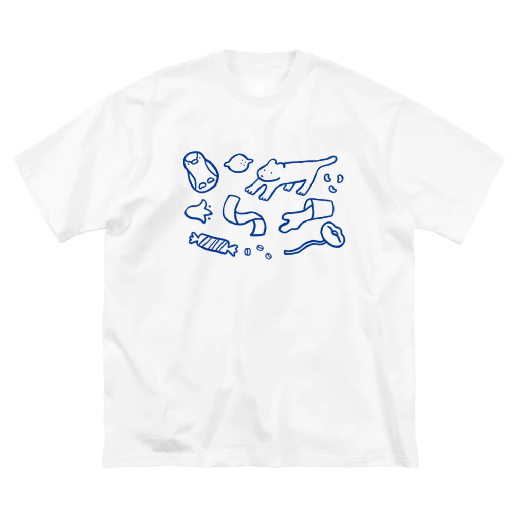 おかのはなみのdrawing（青） ビッグシルエットTシャツ