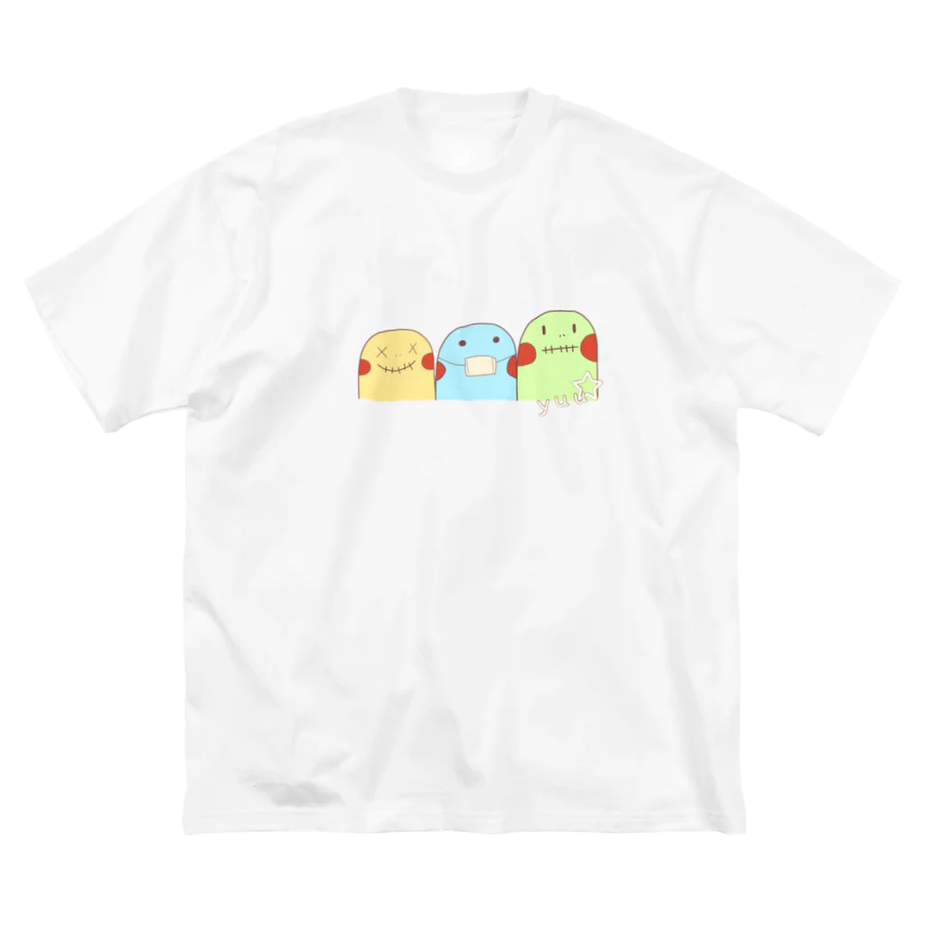 Yuuのyuuオリジナルイラスト7 ポコちゃん三兄弟 ビッグシルエットTシャツ