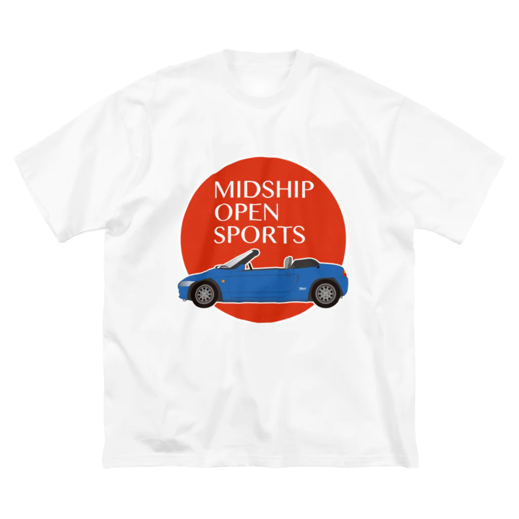 Puuun Shopの青いオープンカー ビッグシルエットTシャツ