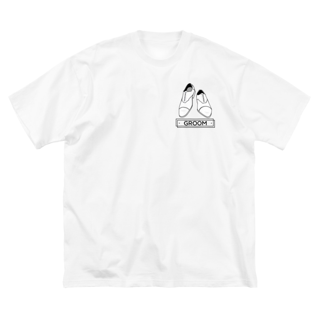 ペアTシャツ屋のシバヤさんのペア(GROOM)シューズ_ホワイト Big T-shirts