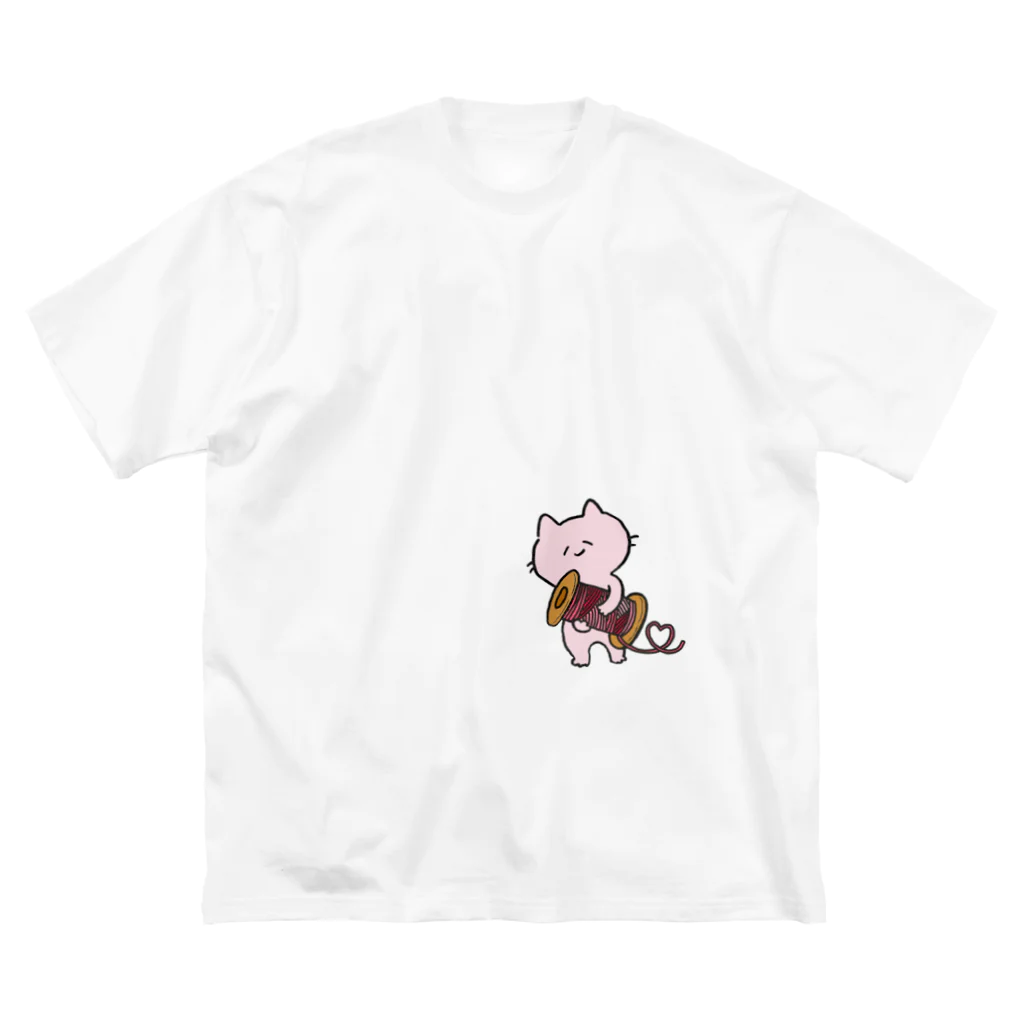 あkrのヒモ好きねこ　 ビッグシルエットTシャツ