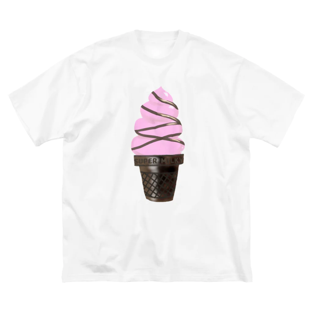 たえこのいちごソフト　チョコソース掛け ビッグシルエットTシャツ