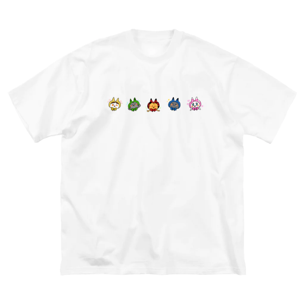 おそばのにゃんこずきんちゃんず ビッグシルエットTシャツ