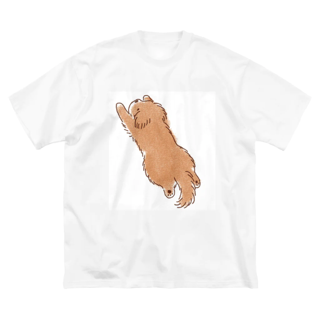 こぐま犬てんすけグッズショップのこぐま犬スーパーマンのポーズ ビッグシルエットTシャツ