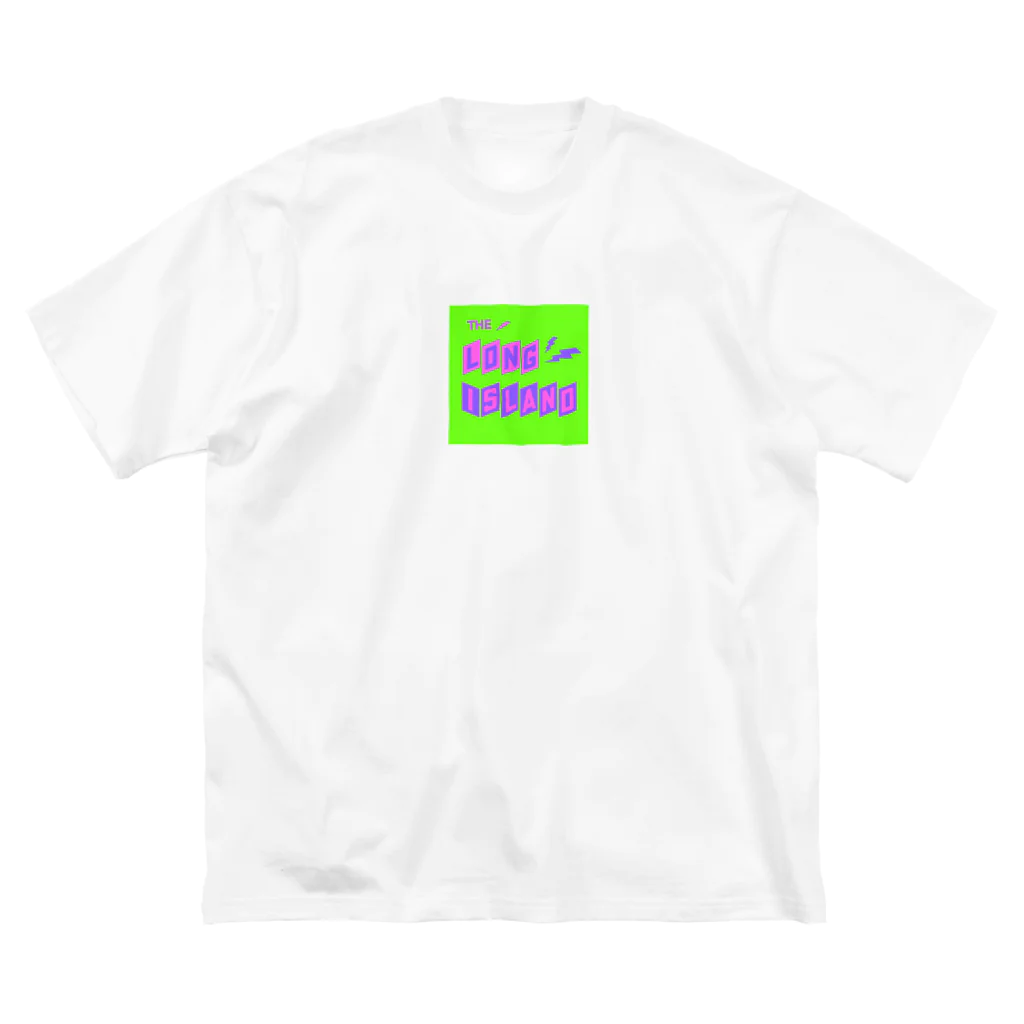 ザ ロングアイランド アパレルの平行四辺形デザイン パープル×ピンク×グリーン ビッグシルエットTシャツ