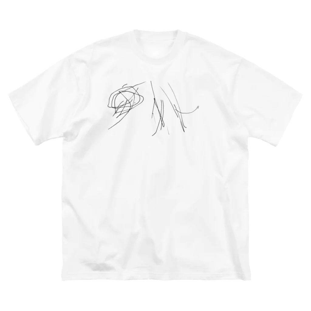 makkura.の１歳11ヵ月のはじめてのデジタル絵。 ビッグシルエットTシャツ