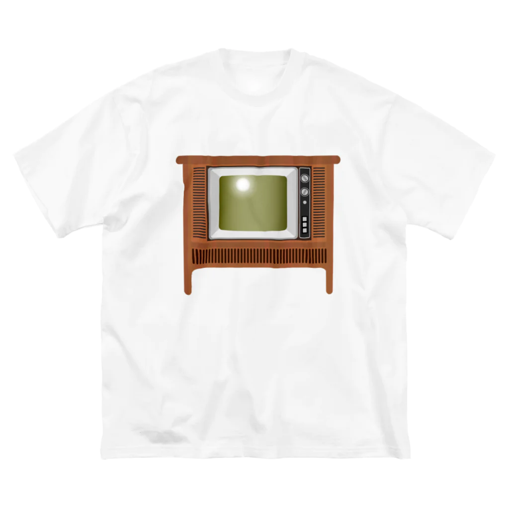 illust_designs_labのレトロな昭和のオーディオテレビのイラスト 脚付き  ビッグシルエットTシャツ