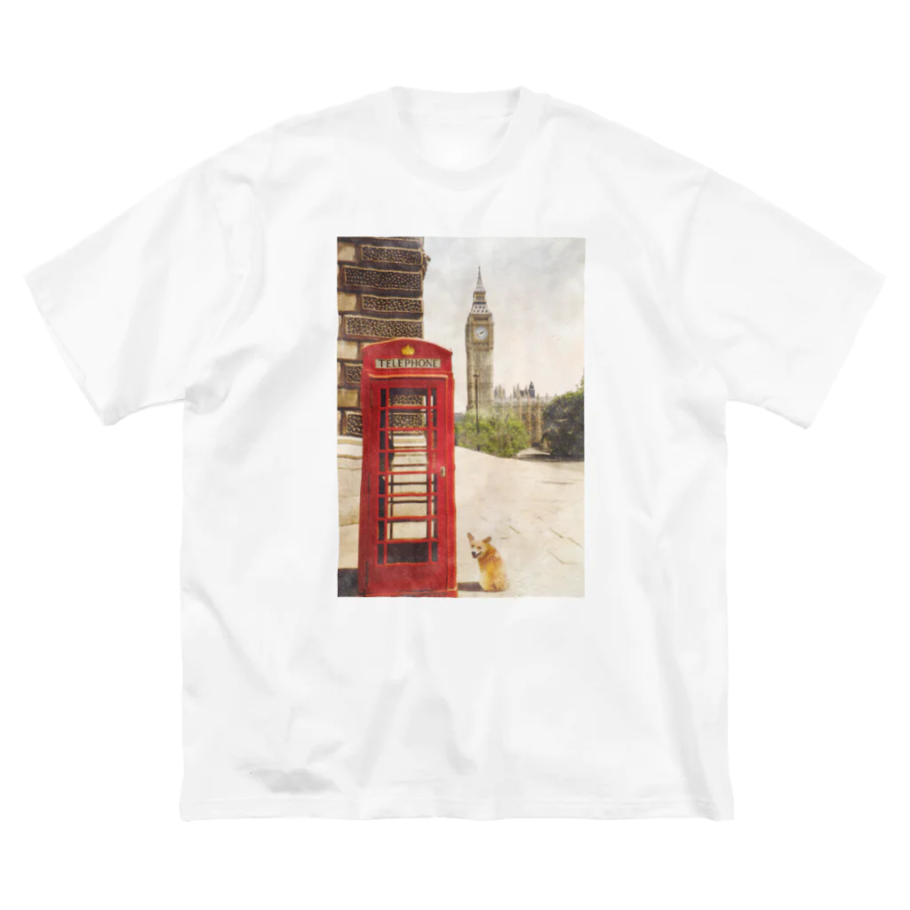 犬グッズの店しえるぶるーのコーギー in LONDON Big T-Shirt