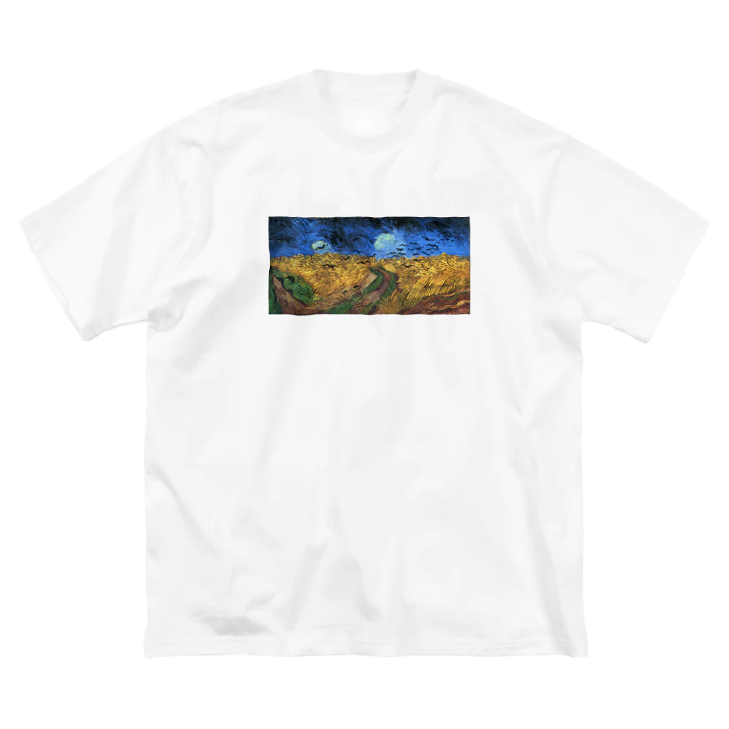 Art Baseのゴッホ / 1890 / Wheatfield with Crows / Vincent van Gogh ビッグシルエットTシャツ