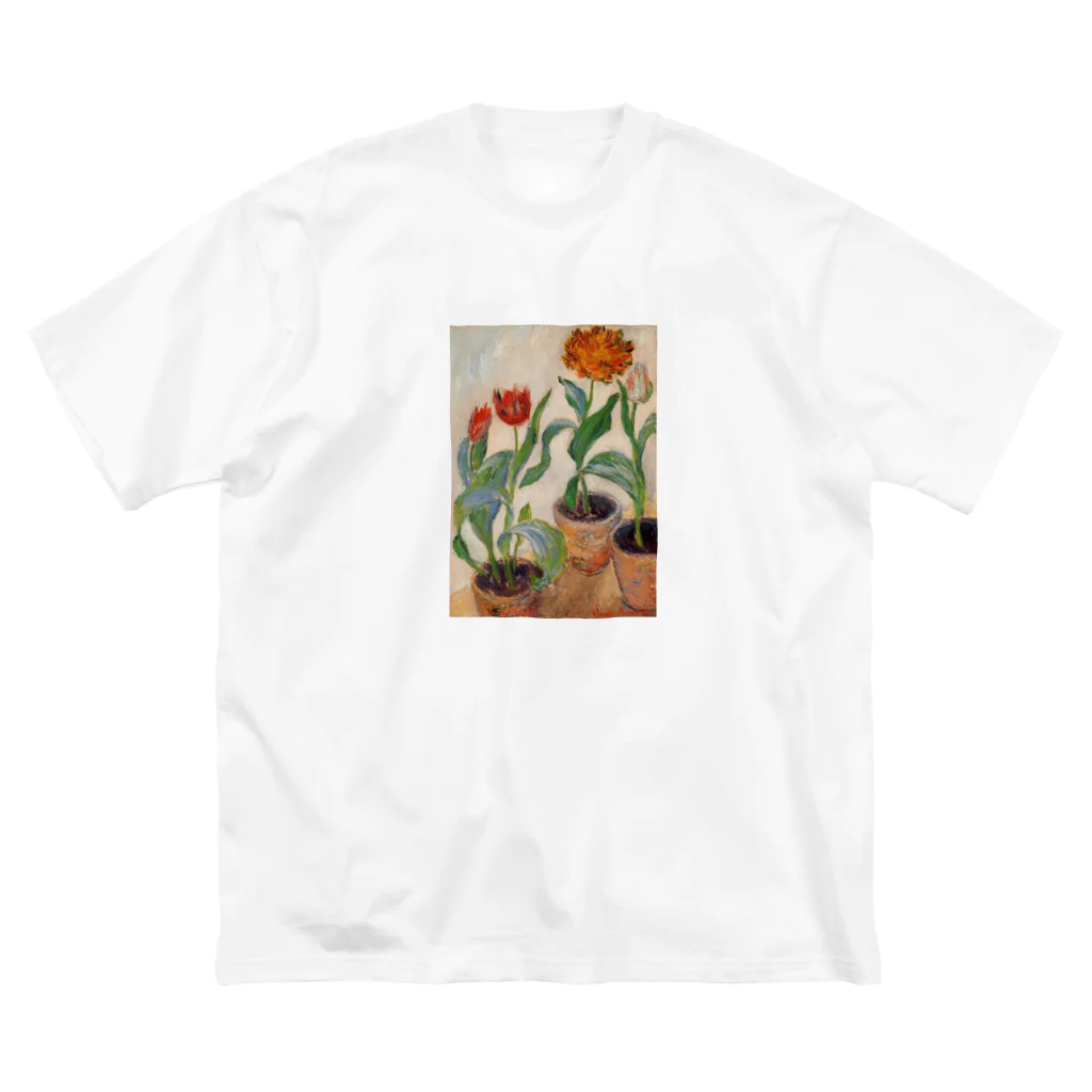 Art Baseのクロード・モネ / 1883 / Three Pots of Tulips / Claude Monet ビッグシルエットTシャツ