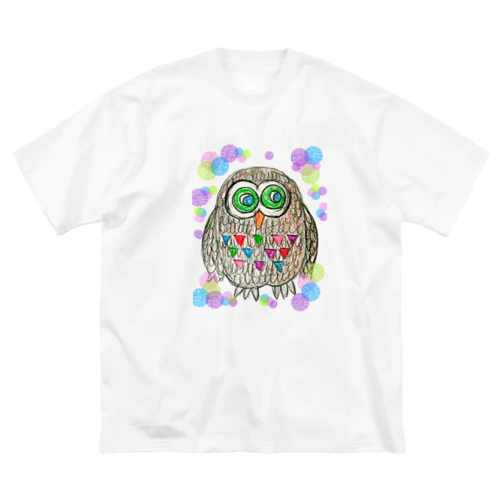 moja-moja artのcolor fukurou dot ビッグシルエットTシャツ