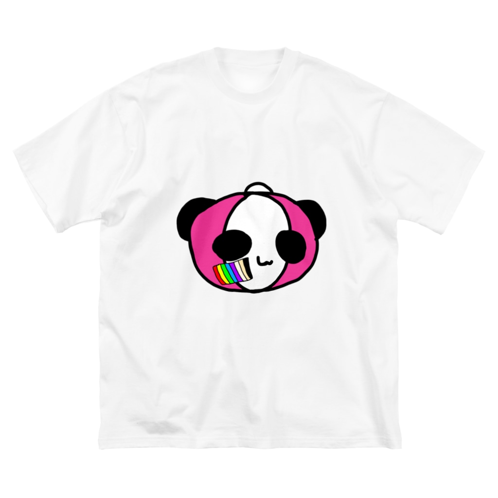 248-nijiya-のレインボーペイントぱんこちゃん Big T-Shirt