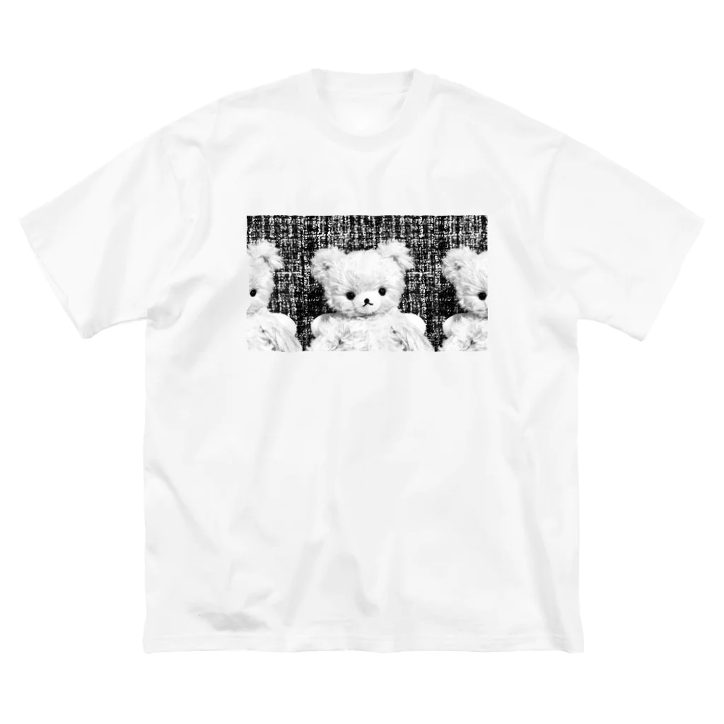 くまちゃんローズのローズちゃん(ツィード しろくろver) ビッグシルエットTシャツ