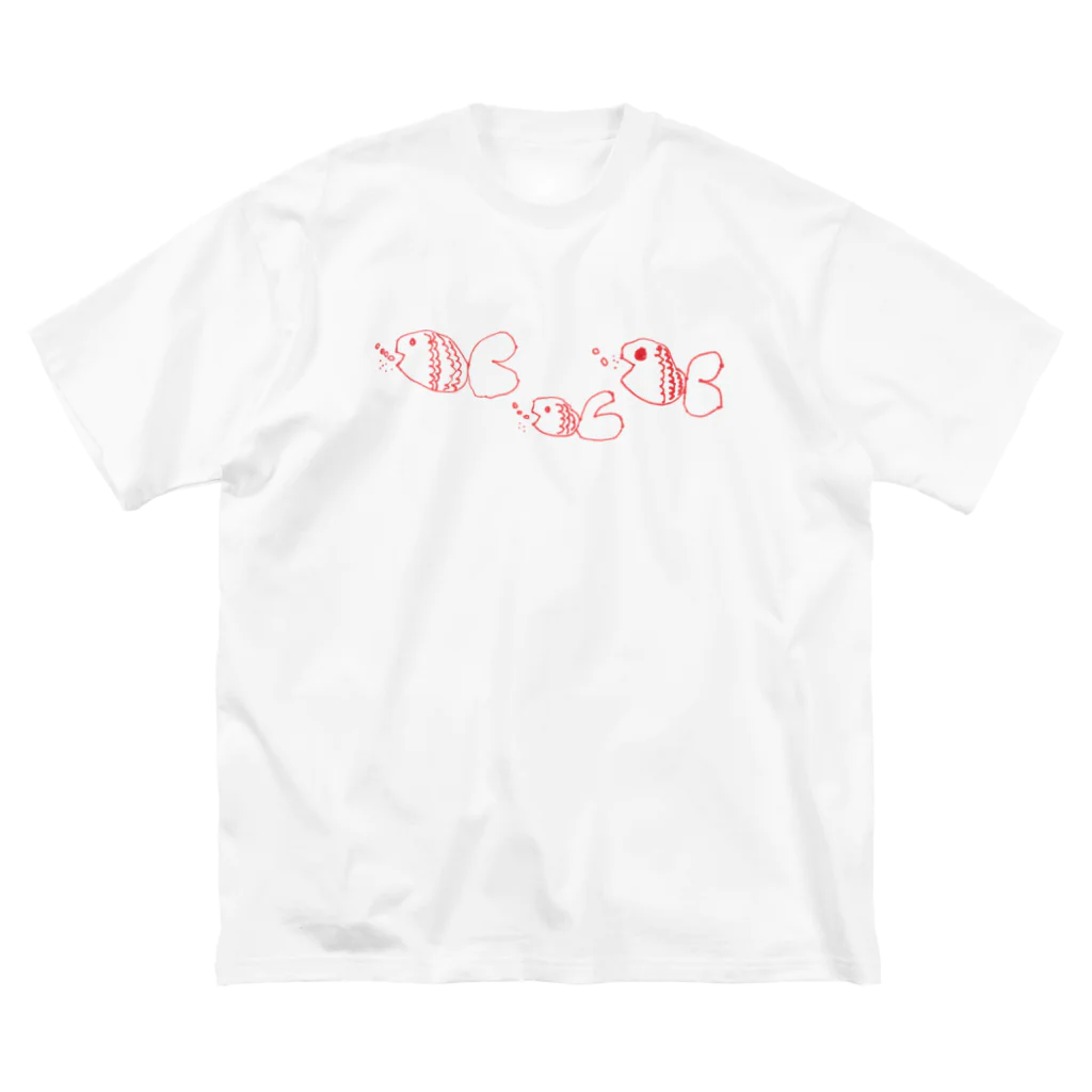 透月糖花の金魚(白地なし) ビッグシルエットTシャツ