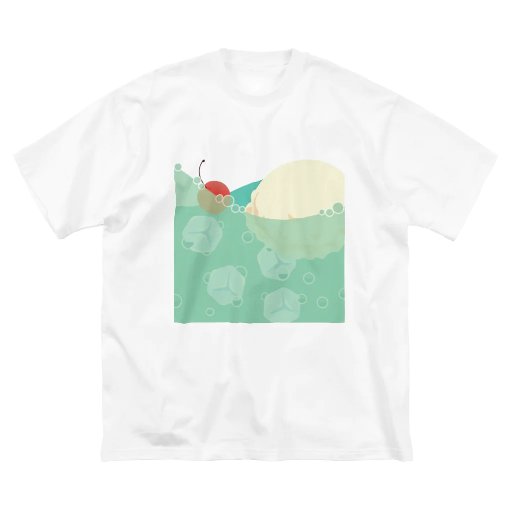 飽和ｎのメロンクリームソーダでいっぱい ビッグシルエットTシャツ