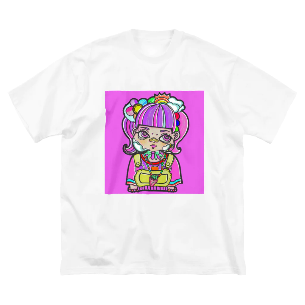 🐼🌈🌈いちみととう💜💙💚💛のピンクデコラちゃん ビッグシルエットTシャツ