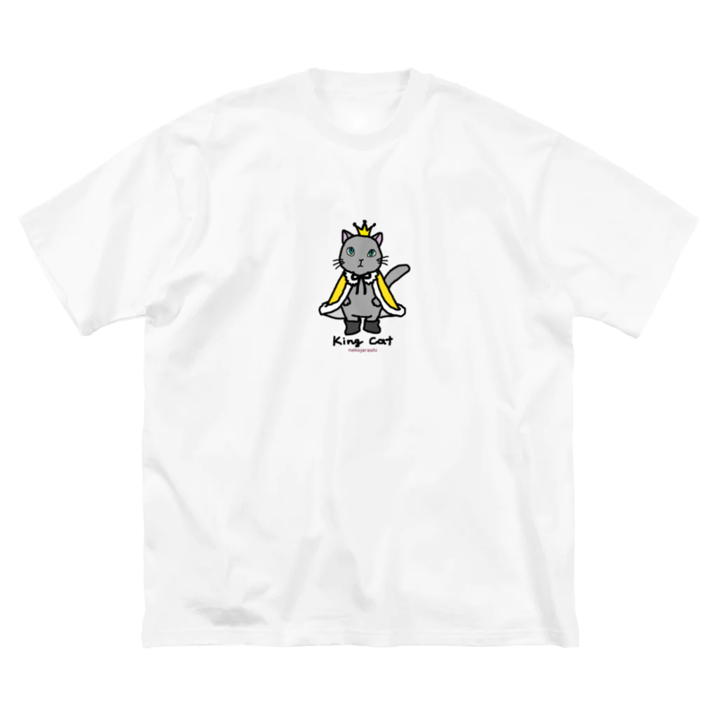 ゆきだるまころころのねこの王様＊黄 ビッグシルエットTシャツ