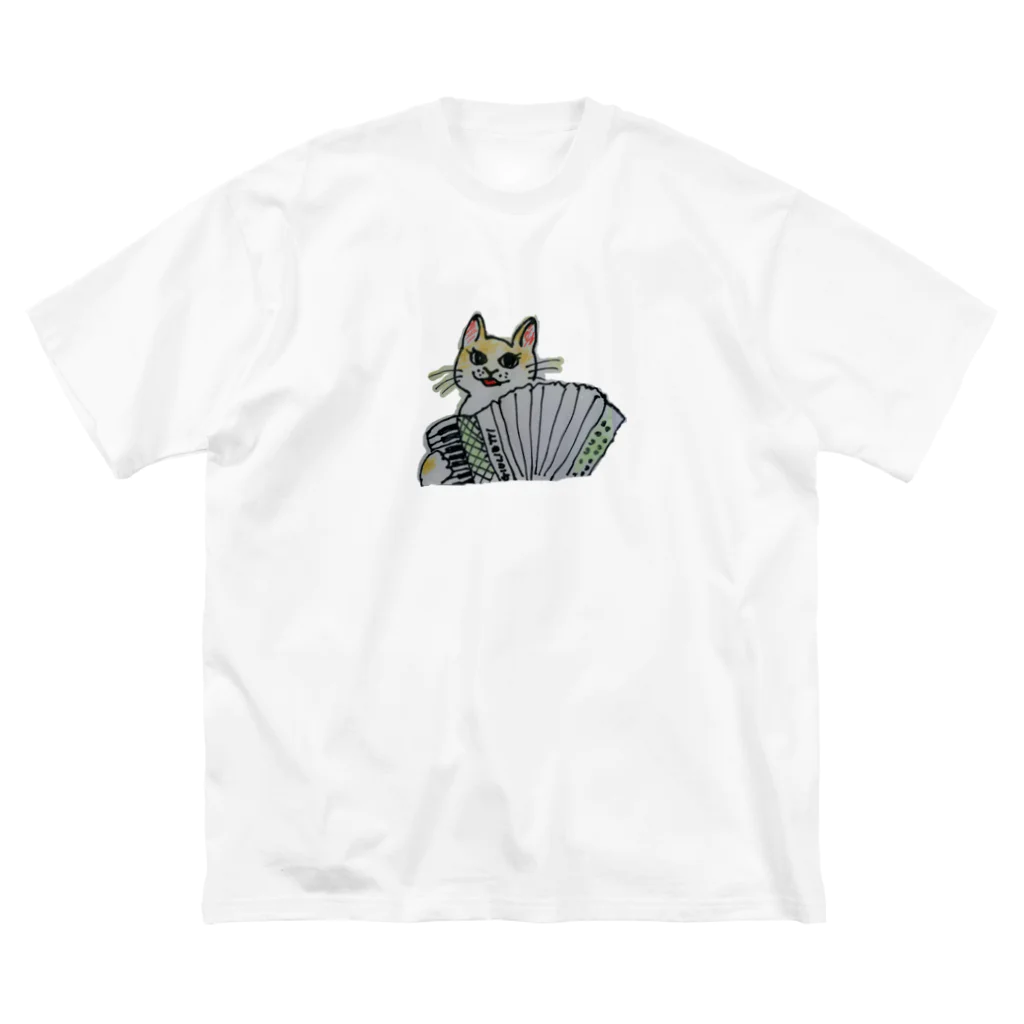 tamakoのtamakoアコーディオンねこ ビッグシルエットTシャツ