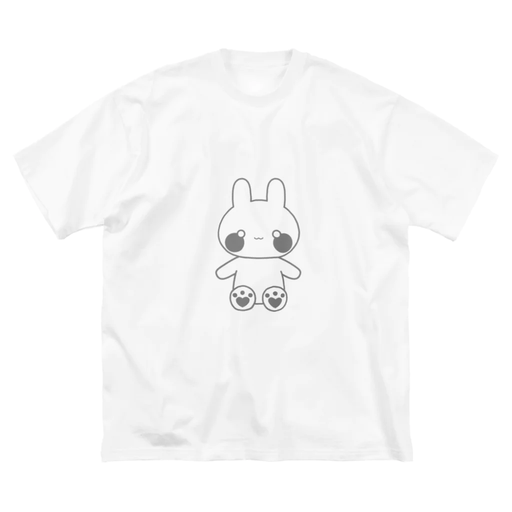 ‪₍ りと ᐢ. ̫.ᐢ ₎‬の隠れ家のグレーなうさぎ ビッグシルエットTシャツ