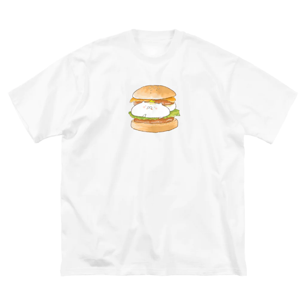 はむ汰の落書き Official Storeのぷぅ王子　ビッグぷぅバーガー(単品) ビッグシルエットTシャツ