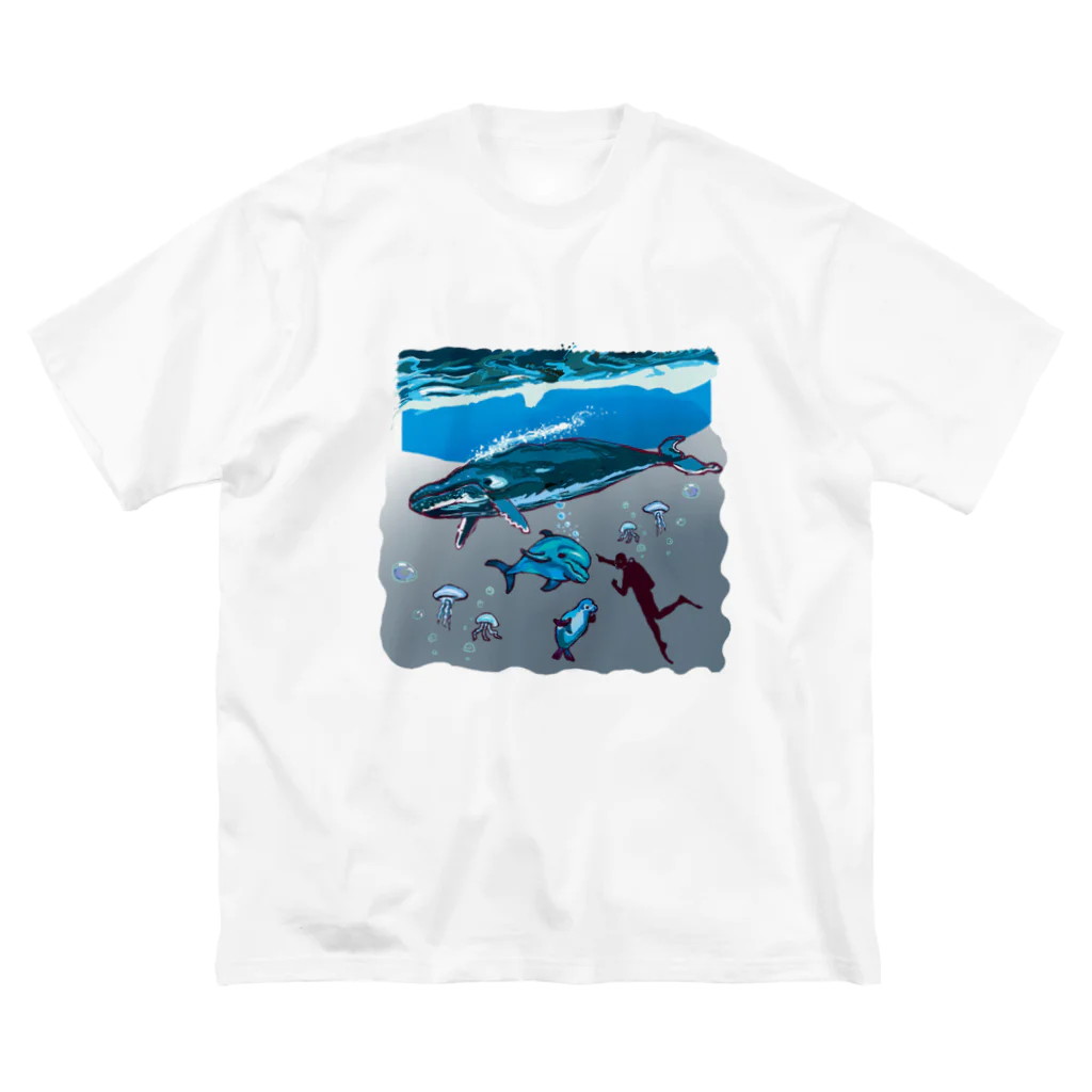 油絵描きの小物売り場のスカンジナビアの海のお散歩 ビッグシルエットTシャツ