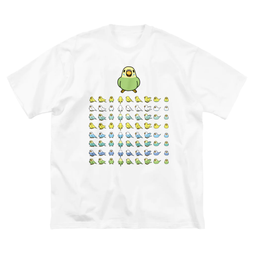 まめるりはことりの整列セキセイインコ隊【まめるりはことり】 Big T-Shirt