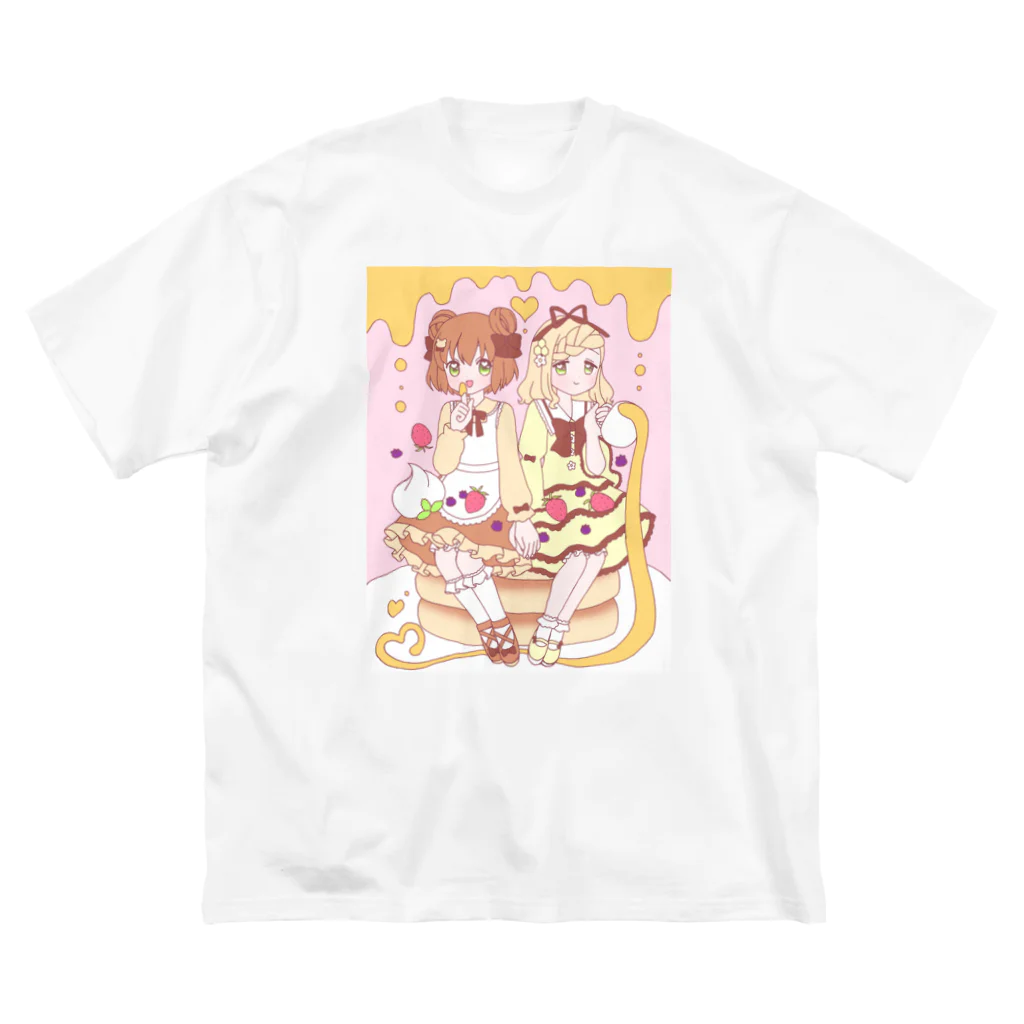 かわいいもののおみせ　いそぎんちゃくのこぐまちゃんとミツバチちゃんとはちみつパンケーキ Big T-Shirt