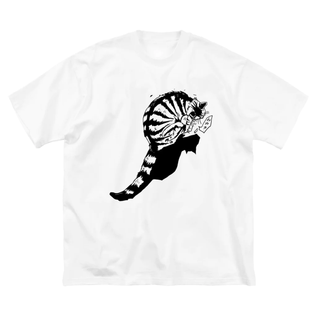 Hiroya_artsの耳を掻く猫 ビッグシルエットTシャツ