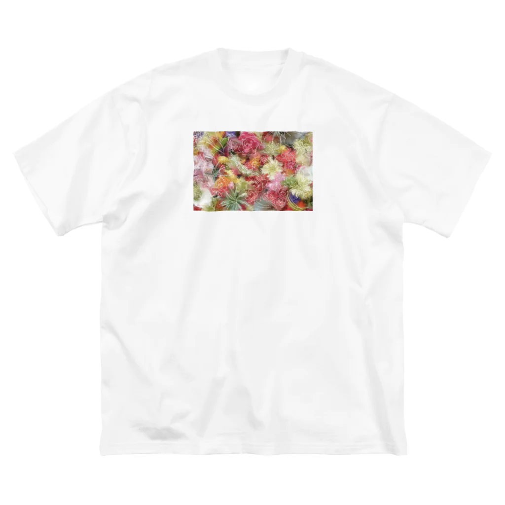 不健康こそ最大の贅沢の花 ビッグシルエットTシャツ