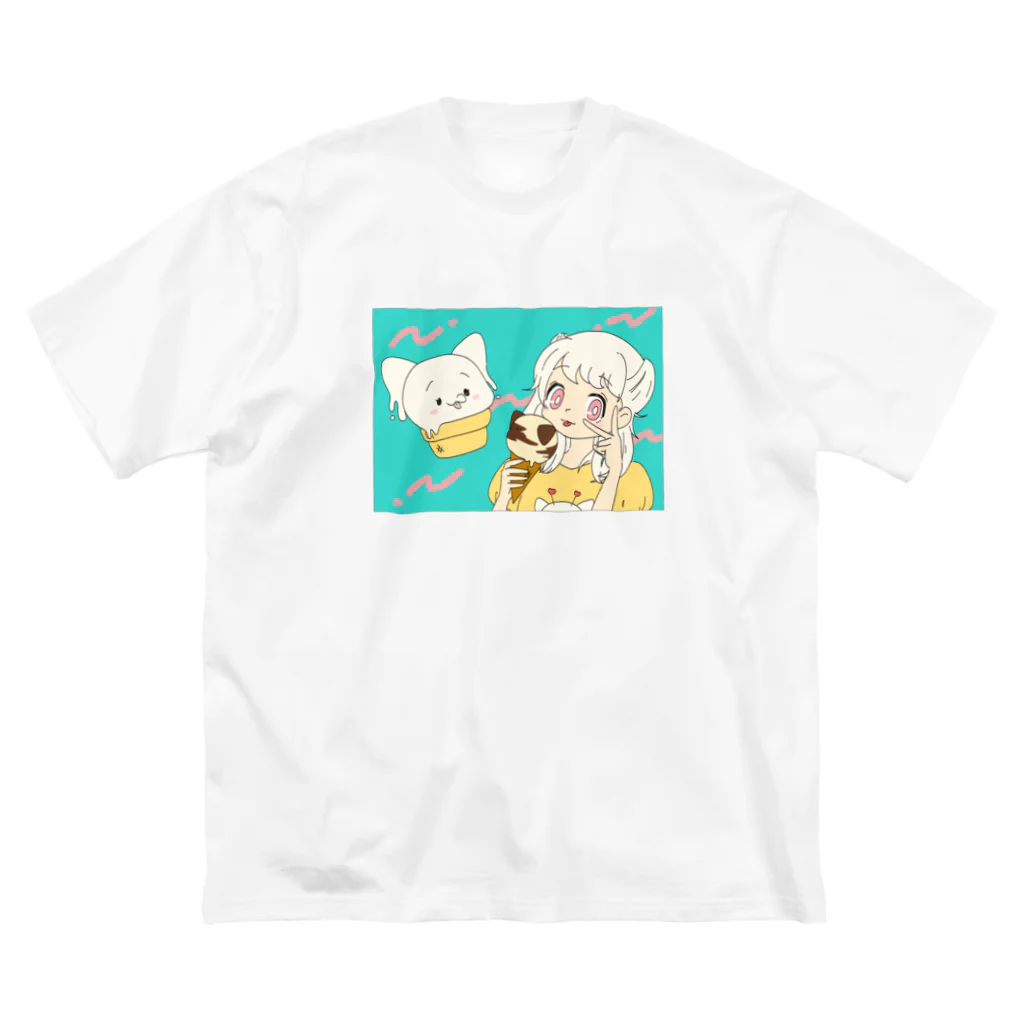 さらだふれんずのにゃいす と 推しガール ビッグシルエットTシャツ