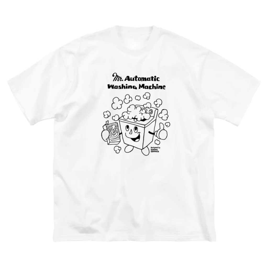 SUNDAYS GRAPHICSのレトロ洗濯機くん ビッグシルエットTシャツ