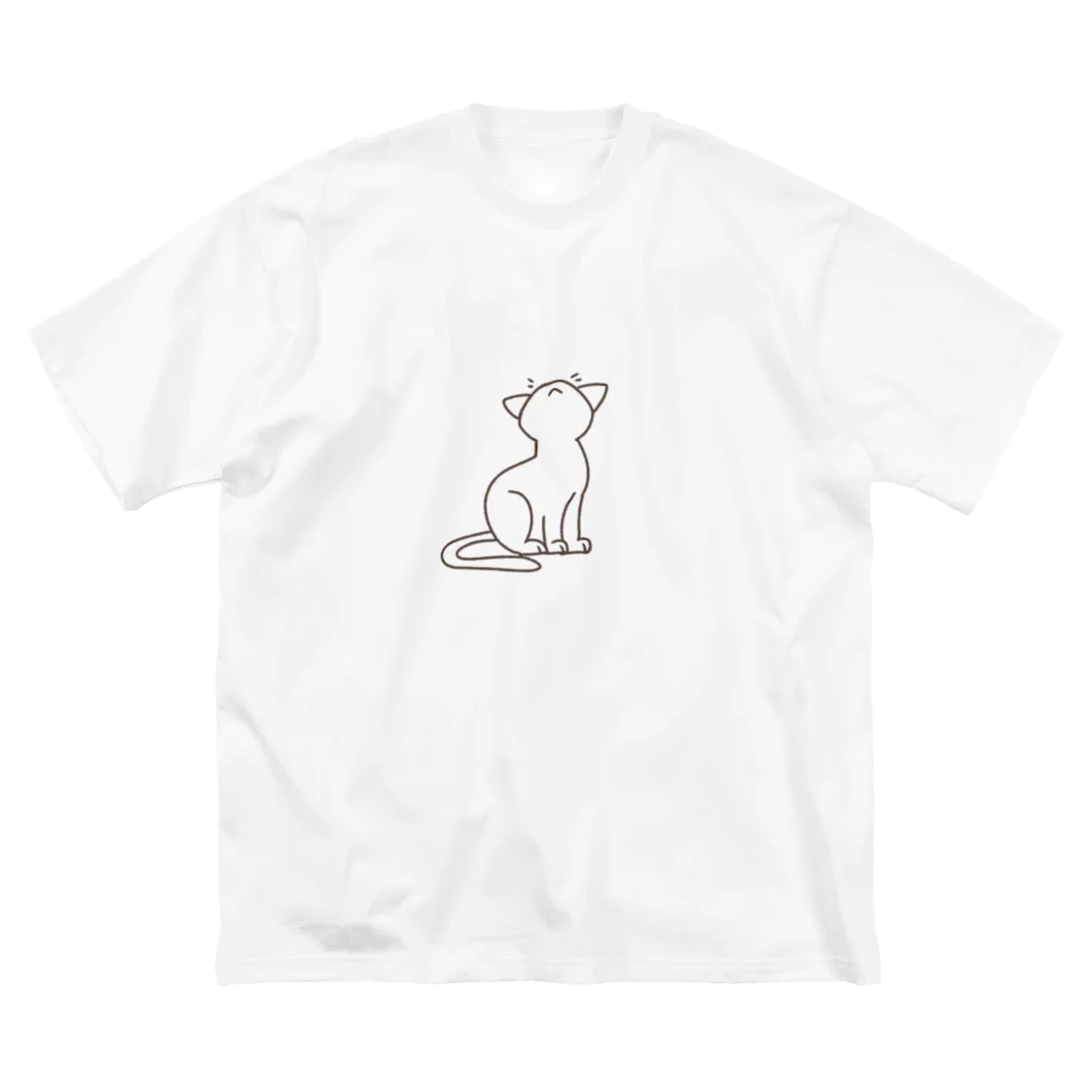 せきね まりのの人間をみまもるねこ(君の幸せを祈る ビッグシルエットTシャツ