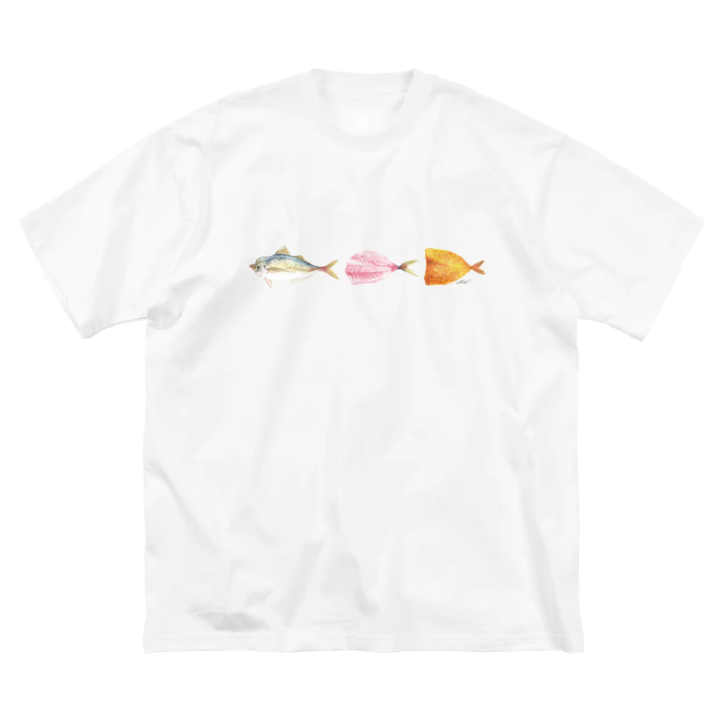 isshiki mayumiのアジフライが食べたいの。 ビッグシルエットTシャツ