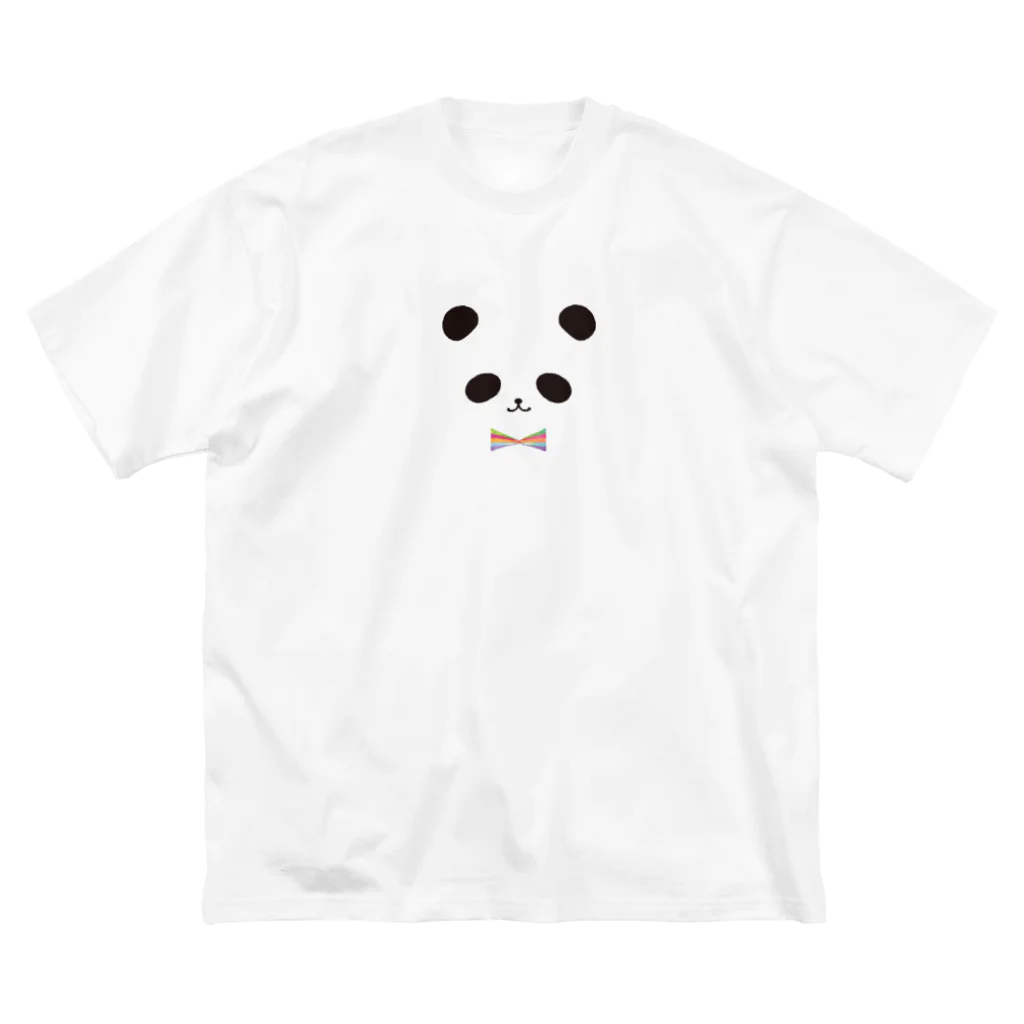 ヒフミヨイのカラフル蝶ネクタイ パンダ ビッグシルエットTシャツ