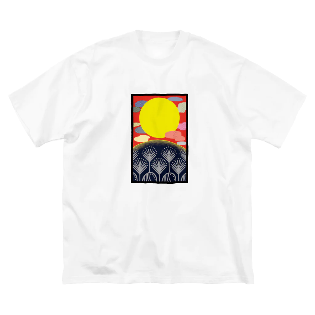 SACHI GRAPHIC ARTSの花札　芒に月 ビッグシルエットTシャツ