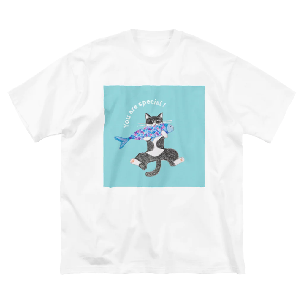 SHINOBU LABORATORY.のHUG♡CAT&FISH ビッグシルエットTシャツ