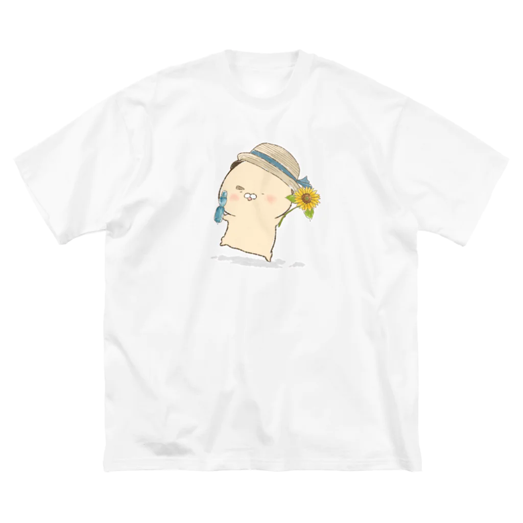 はむ汰の落書き Official Storeのゆずひこ　ひまわり(表面印刷のみ) ビッグシルエットTシャツ