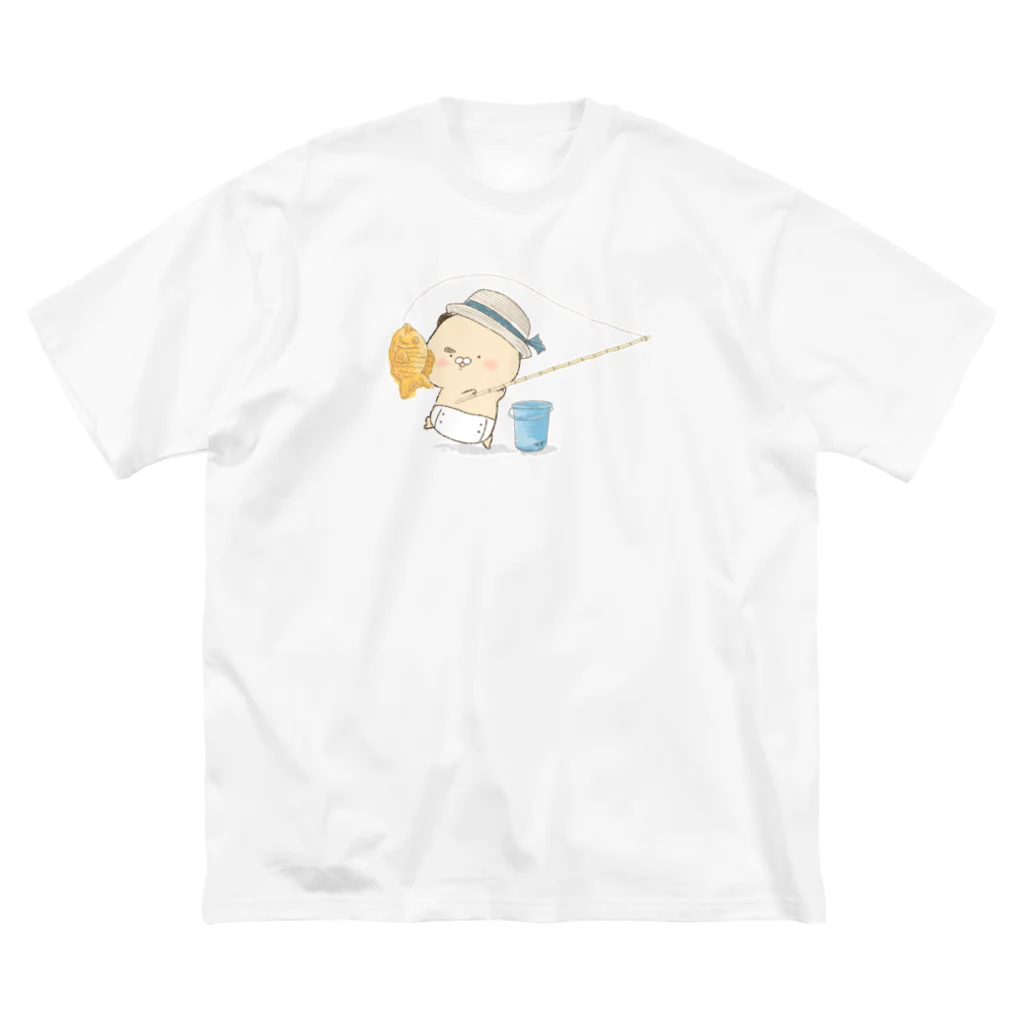 はむ汰の落書き Official Storeのゆずひこ　釣り(表面印刷のみ) ビッグシルエットTシャツ