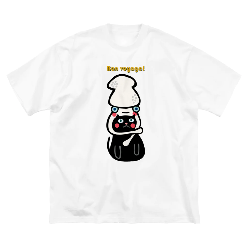 okamemonoのイカと猫 ビッグシルエットTシャツ