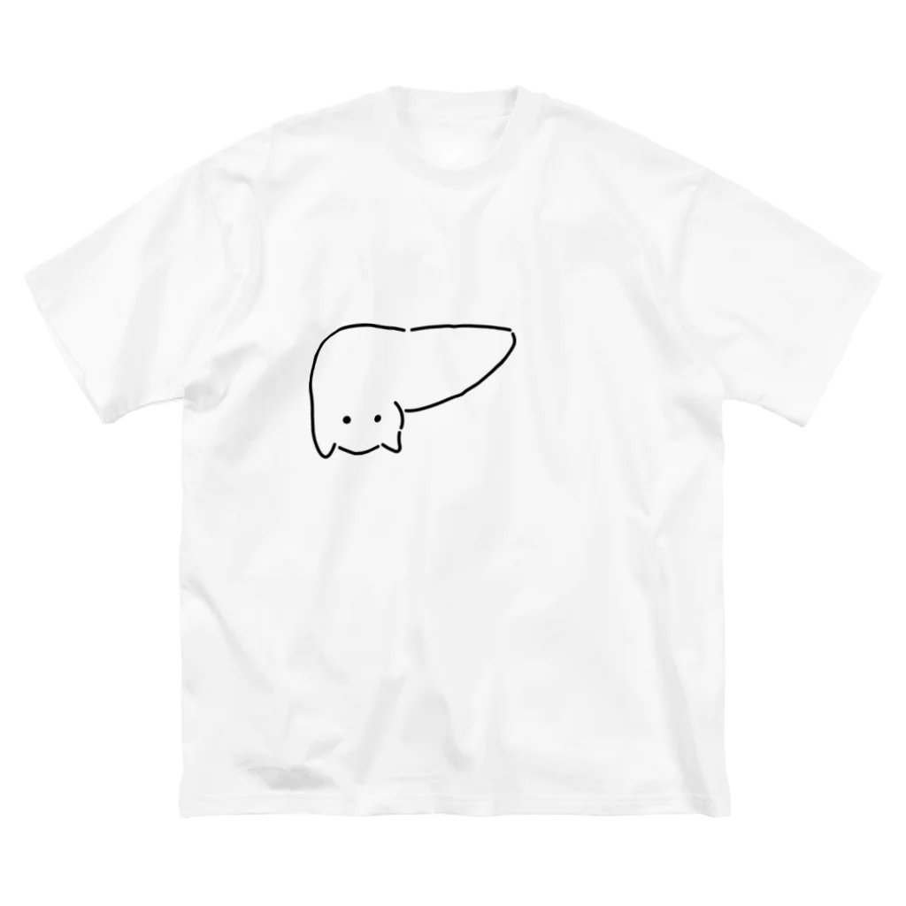 ねこやにわとりやの肝臓がニャンコ ビッグシルエットTシャツ